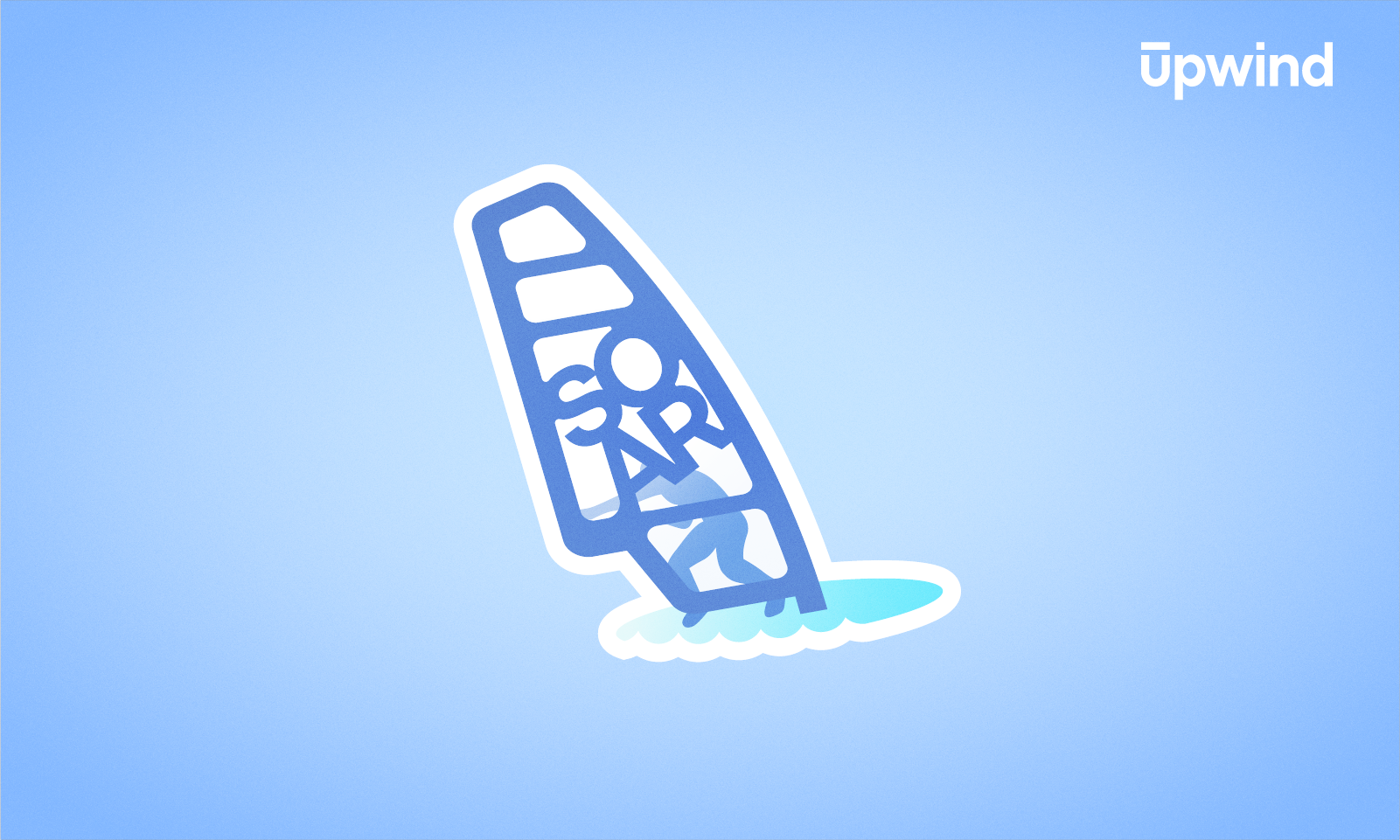 Illustration of a simplified windsurfer icon, featuring a person on a board with a sail riding stylized waves. The background boasts a soft blue gradient, while the phrase What Is SOAR? gracefully appears in the top right corner.