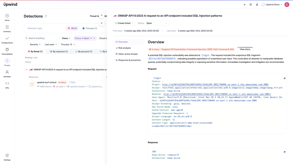 Runtime-focused CNAPPs can cover many DAST use cases, like here, where a CNAPP uncovers a runtime issue like an exposed API or a misconfiguration that only appears at runtime.