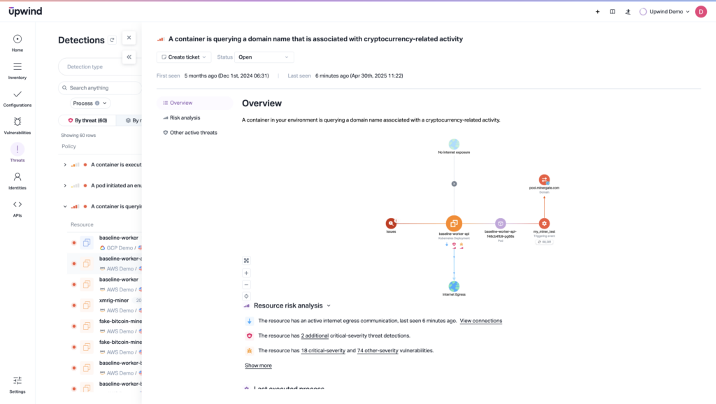 Runtime detection relies on sensors that monitor syscalls, network traffic, and process behavior at the kernel level.