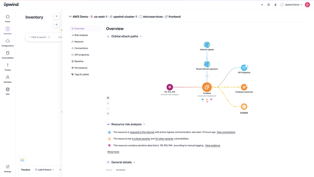 Alerts from within the cluster show threats, not just vulnerabilities, and are based on behavioral signals that aren’t visible from infrastructure tools alone.