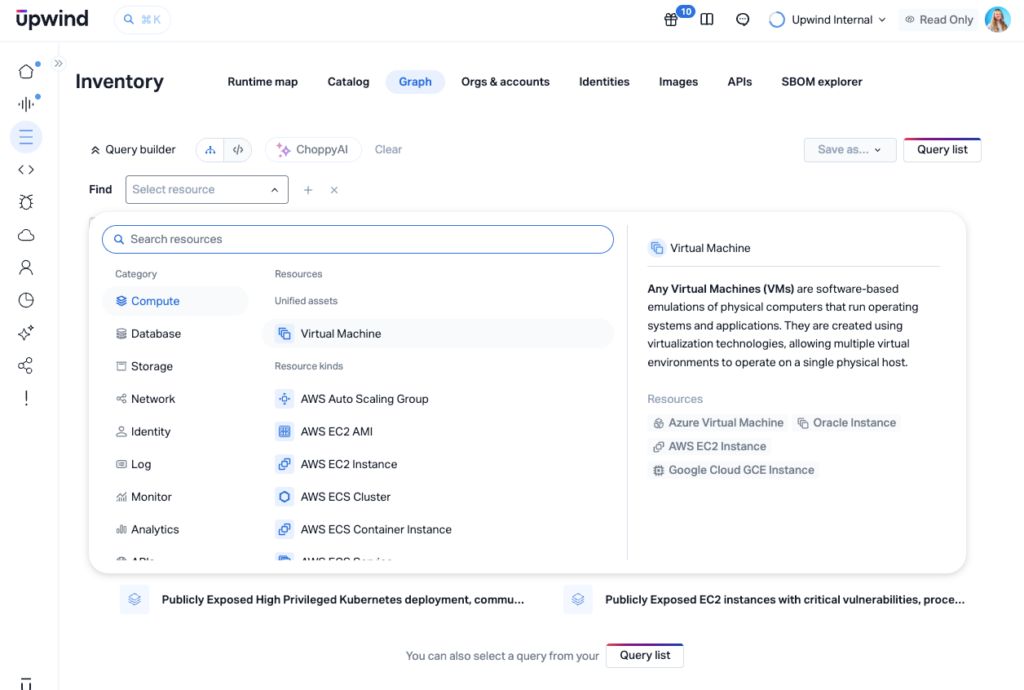 unified cloud VM inventory